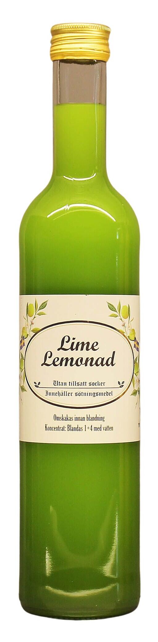 Lime Lemonad helt utan socker från Saema Delikatesser.