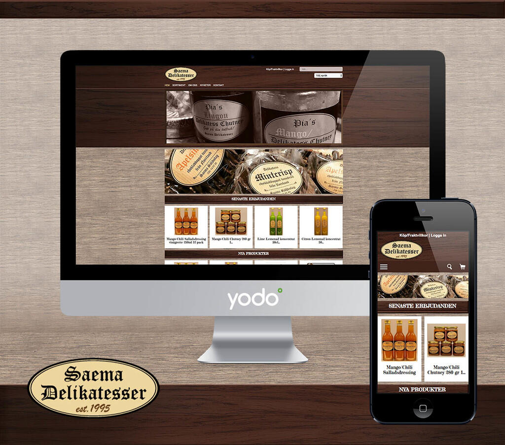 Ny hemsida för delikatessgrossisten Saema, skapad av Precis Reklam i Yodo CMS.