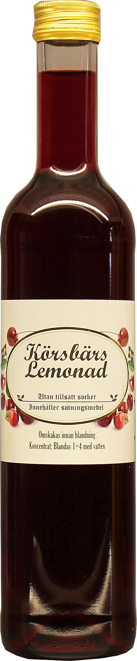 Körsbärs Lemonad helt utan socker från Saema Delikatesser.